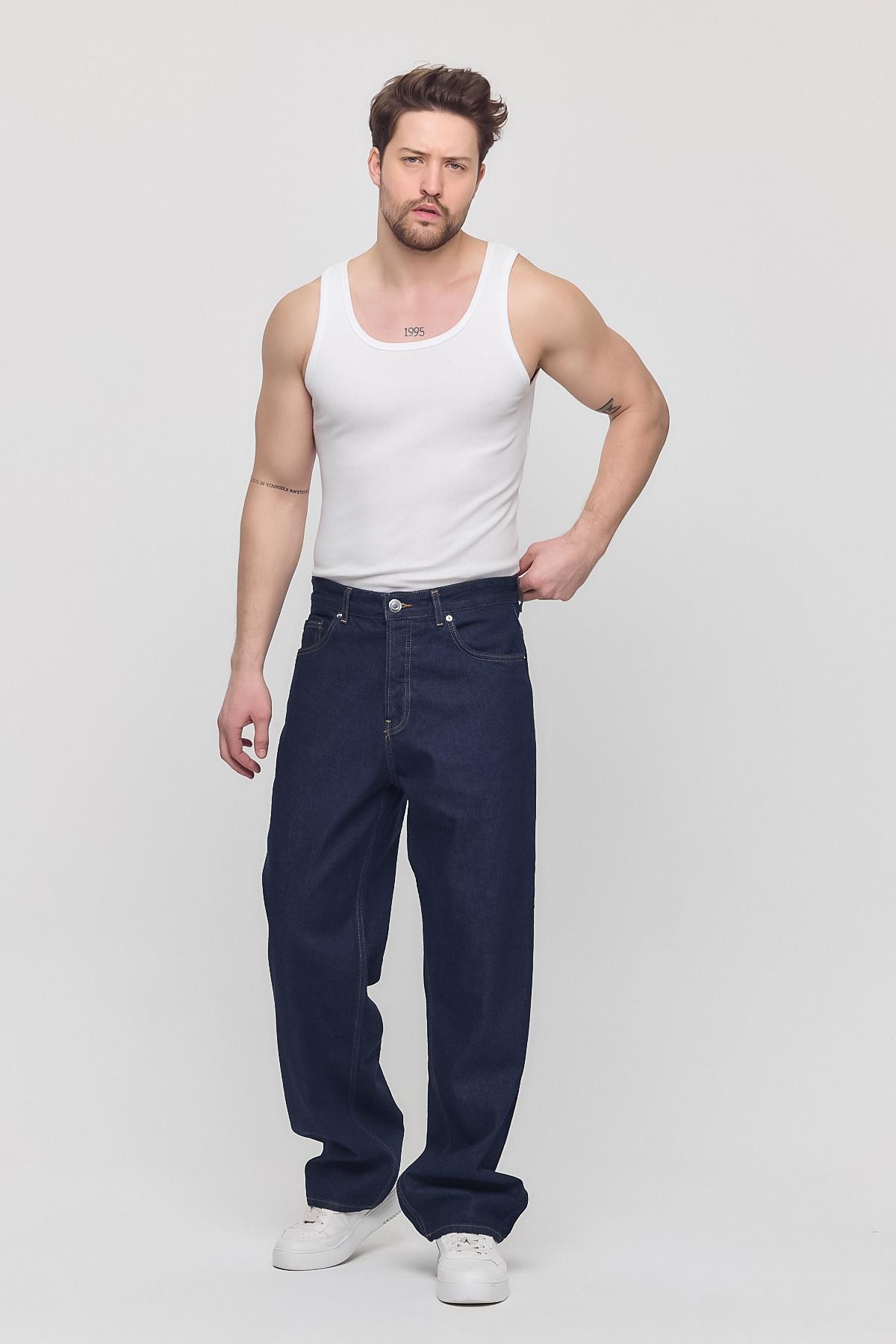 Erkek Rodri Baggy Jeans Lacivert