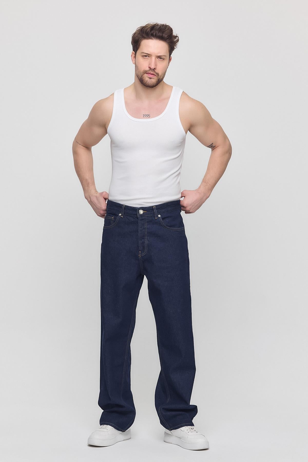 Erkek Rodri Baggy Jeans Lacivert