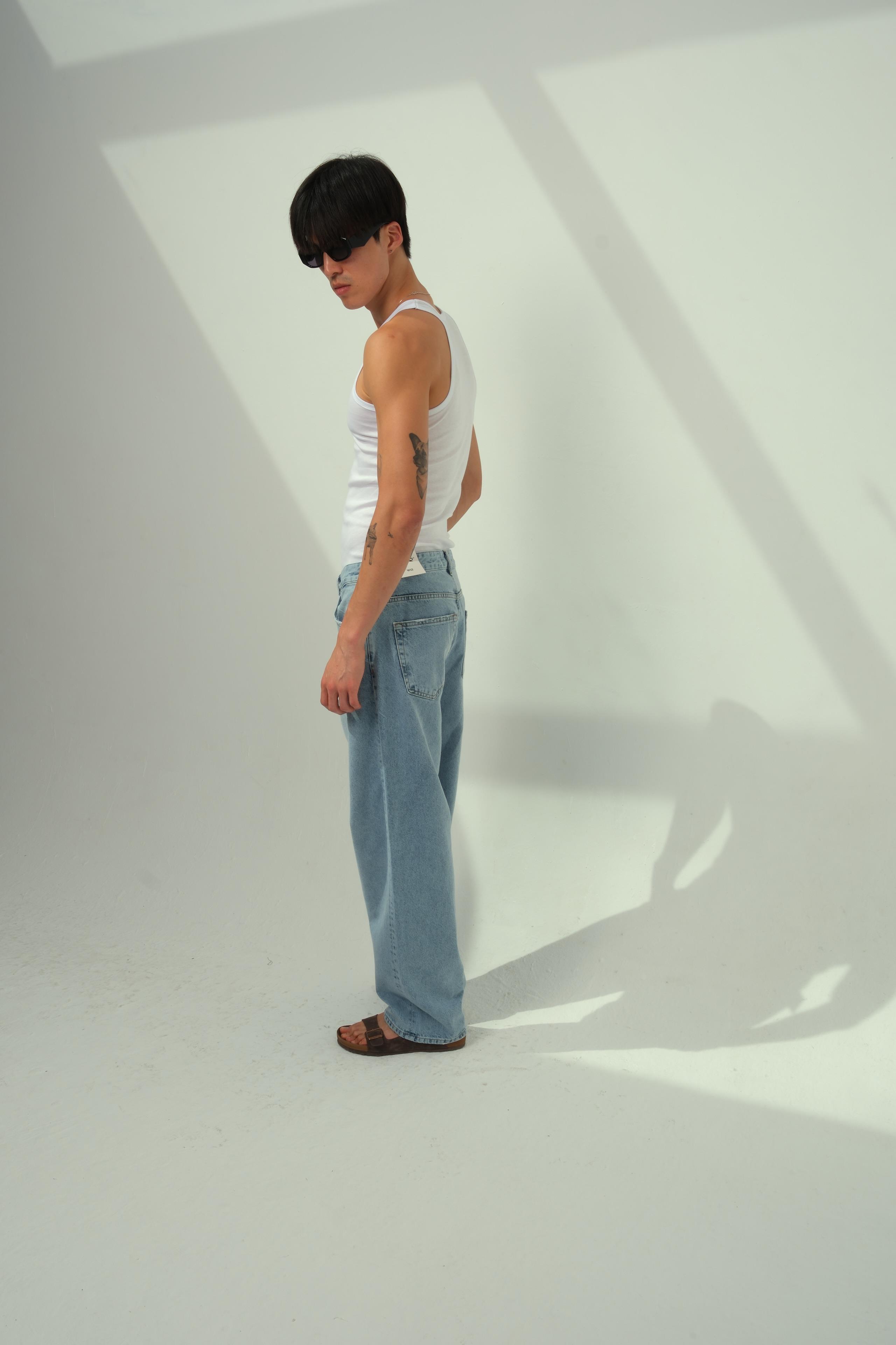 Erkek Rodri Baggy Jeans Mavi