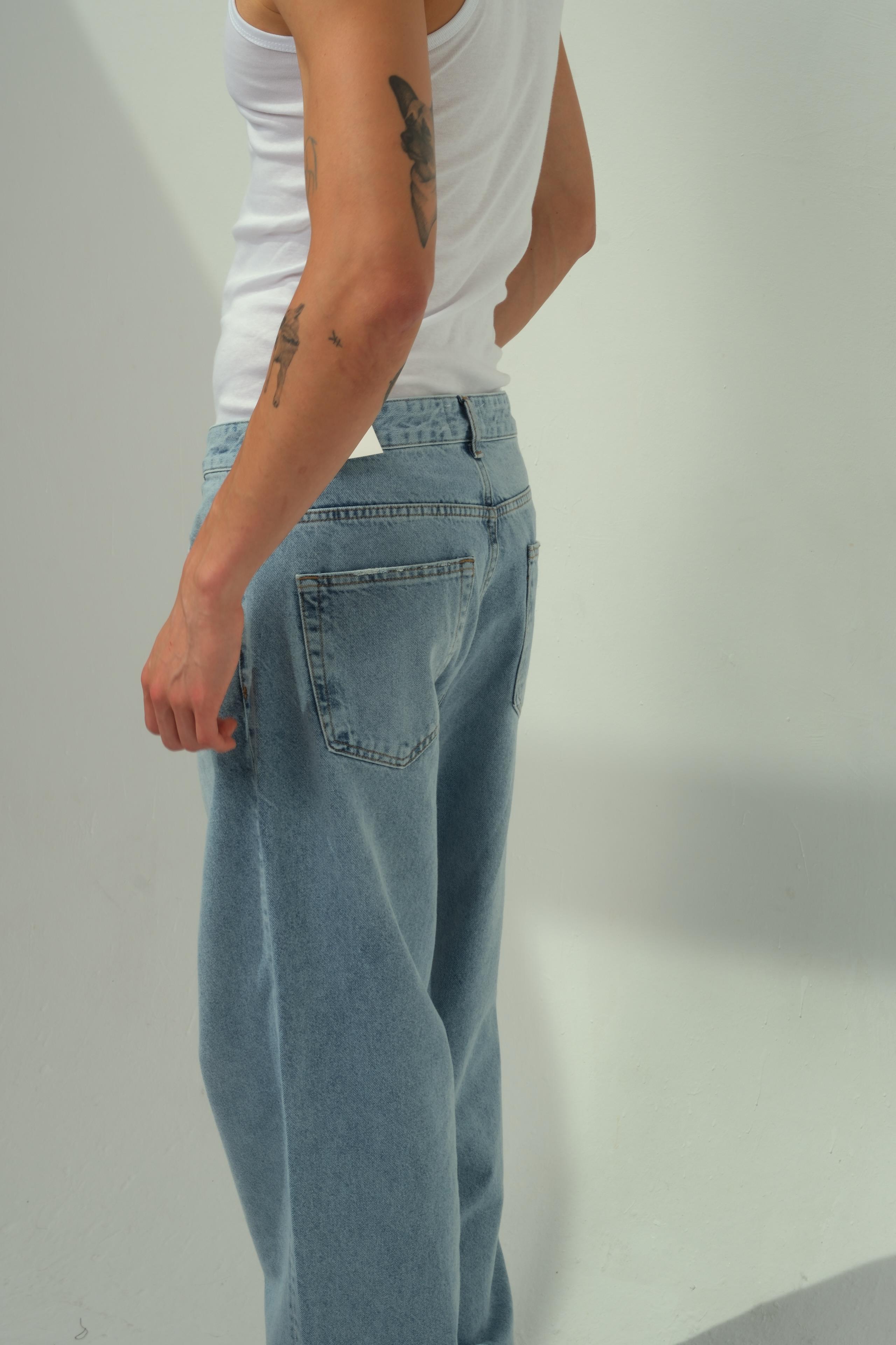 Erkek Rodri Baggy Jeans Mavi