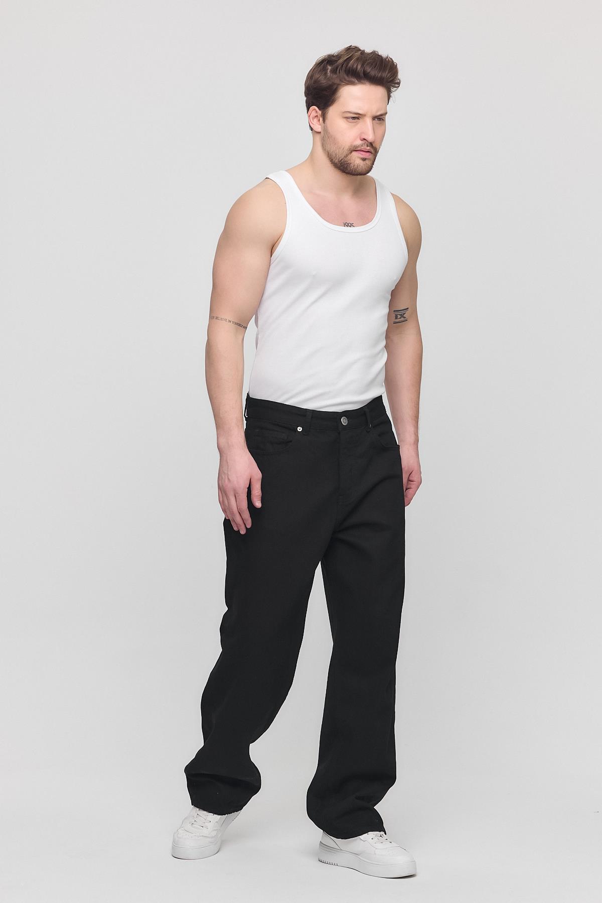 Erkek Rodri Baggy Jeans Siyah