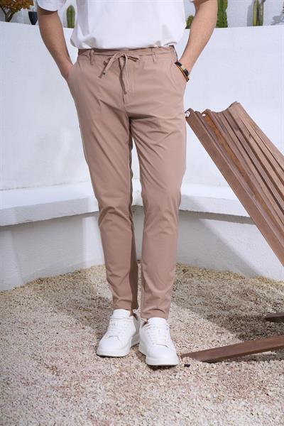 Balos Teknik Kumaş Pantolon Bej