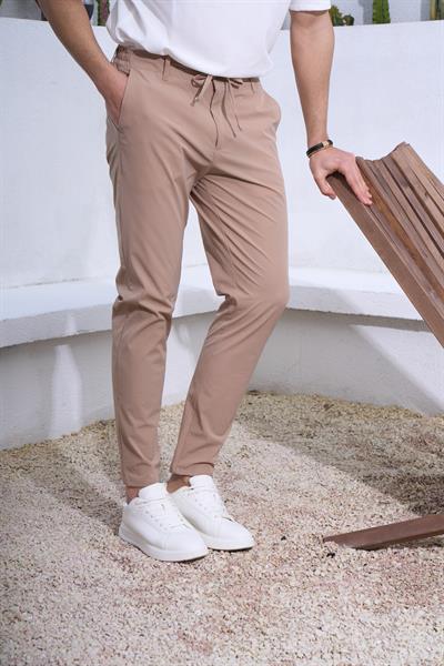 Balos Teknik Kumaş Pantolon Bej