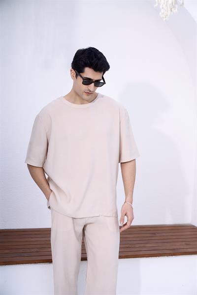 Erkek Colmar Oversize Modal Tshirt Bej