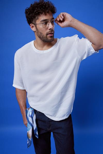 Erkek Colmar Oversize Modal Tshirt Beyaz