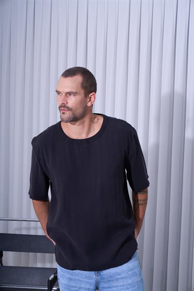 Erkek Colmar Oversize Modal Tshirt Siyah