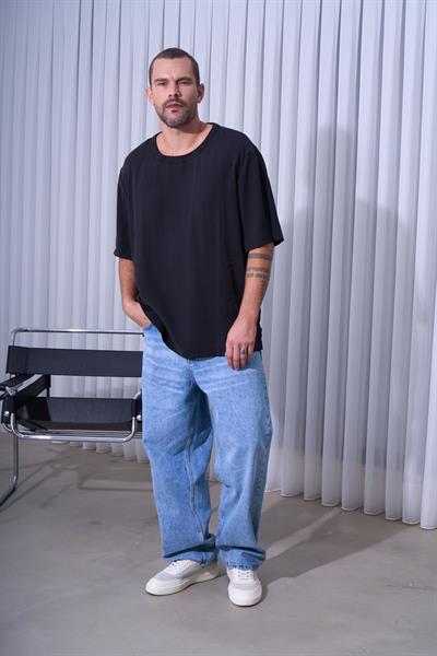 Erkek Colmar Oversize Modal Tshirt Siyah