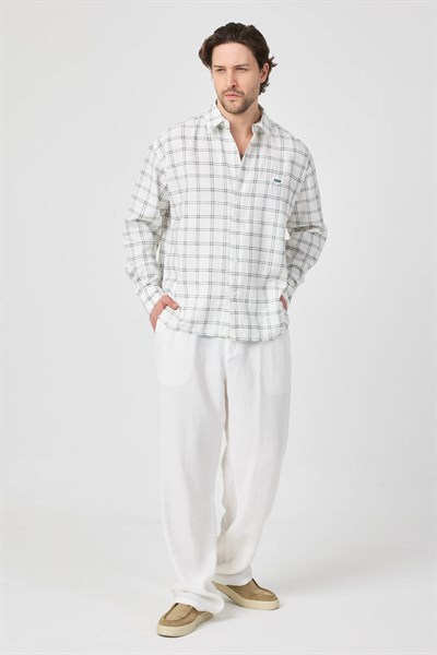 Erkek Colorado Modal Oversize Ekose Gömlek Yeşil