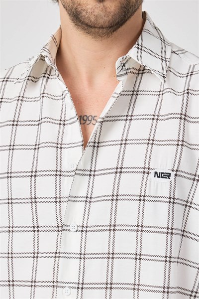 Erkek Colorado Modal Oversize Ekose Gömlek Kahve Rengi