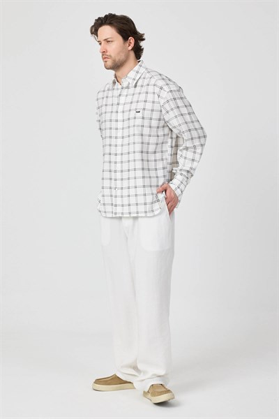 Erkek Colorado Modal Oversize Ekose Gömlek Siyah