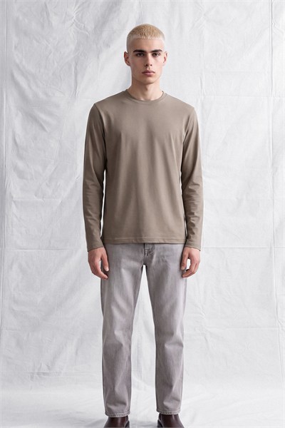 Erkek Horgen Basic Uzun Kol T-Shirt Vizon