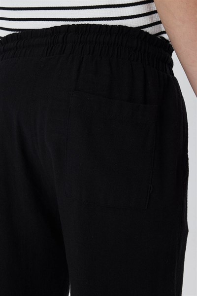 Erkek Loja Hafif Keten Pantolon Siyah