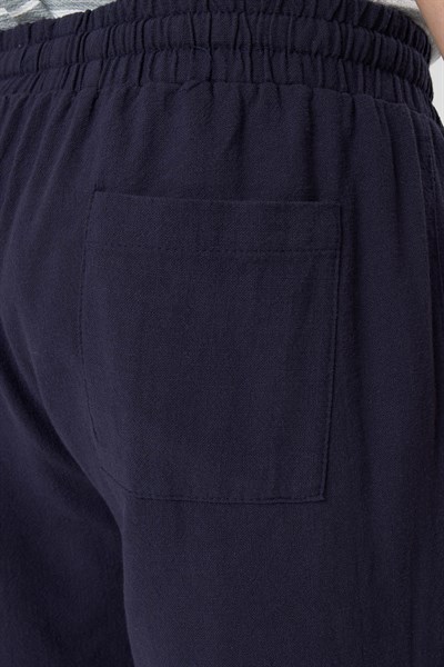 Erkek Loja Hafif Keten Pantolon Lacivert