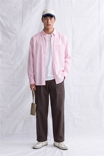 Erkek Lugano Oversize Cepli Gömlek Pembe