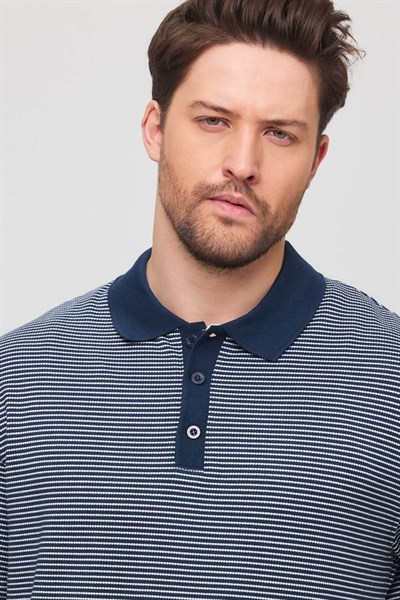 Erkek Milos Yakalı T-Shirt Lacivert