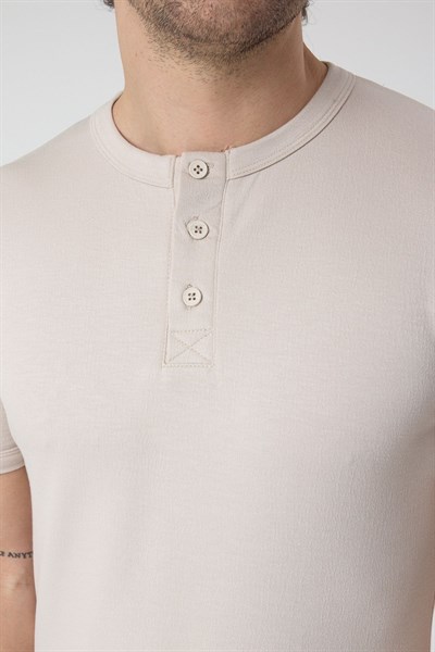 Erkek Örme Kumas Viskon Takım Bej