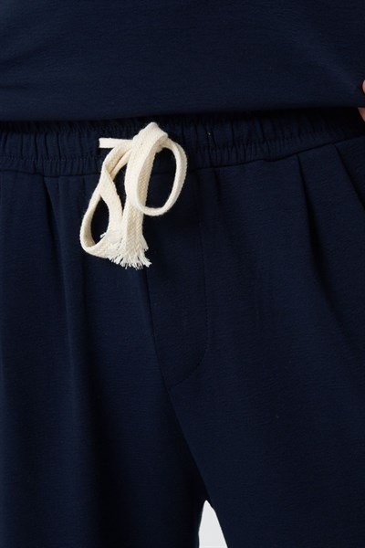 Erkek Örme Kumas Viskon Takım Lacivert