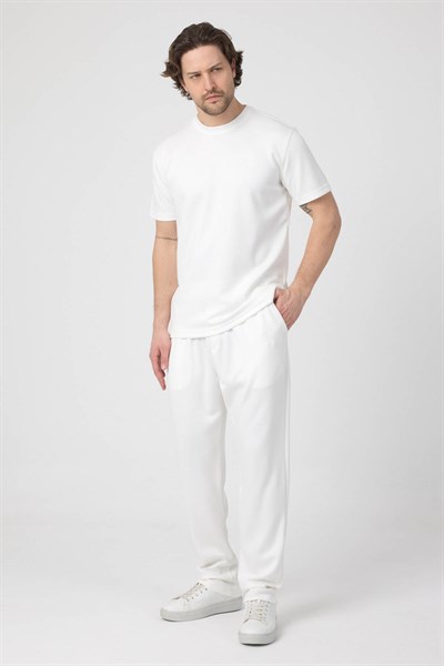 Erkek Örme Viskon Takım Beyaz