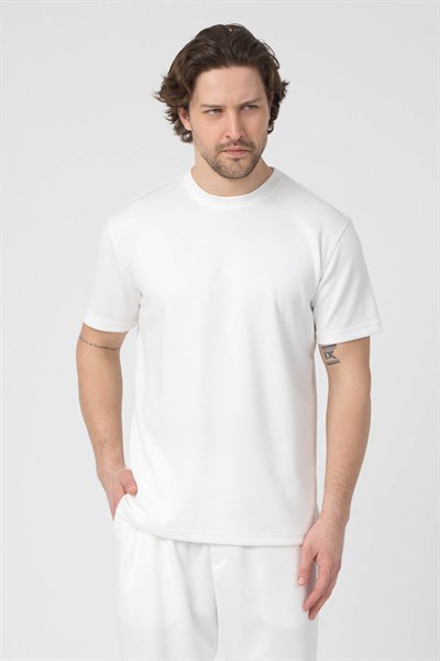 Erkek Örme Viskon Takım Beyaz