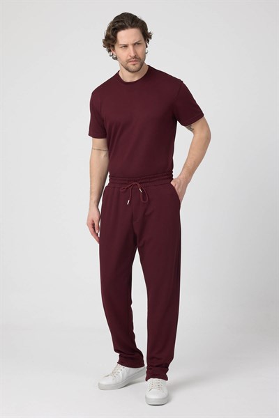 Erkek Örme Viskon Takım Bordo