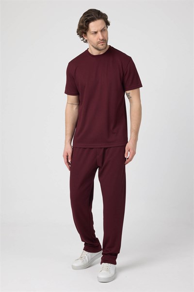 Erkek Örme Viskon Takım Bordo
