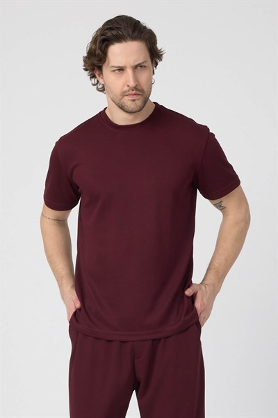 Erkek Örme Viskon Takım Bordo
