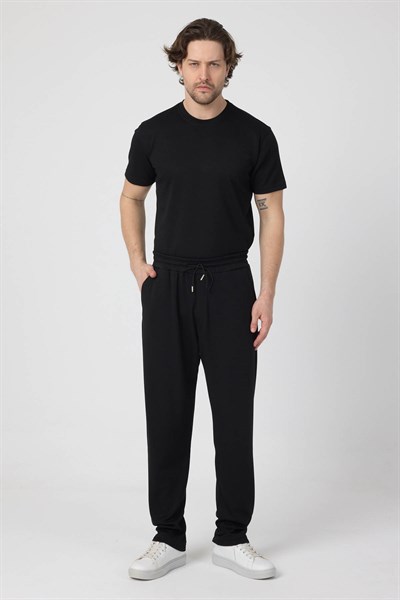 Erkek Örme Viskon Takım Siyah