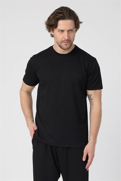 Erkek Örme Viskon Takım Siyah