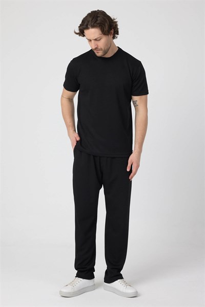 Erkek Örme Viskon Takım Siyah