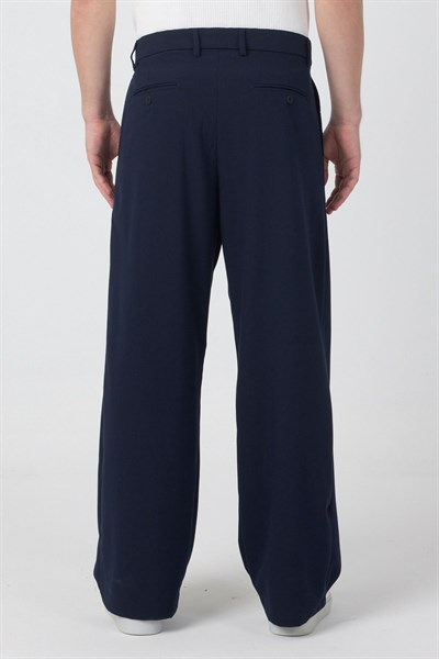 Erkek Pileli Fashion Pantolon Lacivert