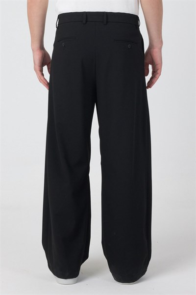 Erkek Pileli Fashion Pantolon Siyah