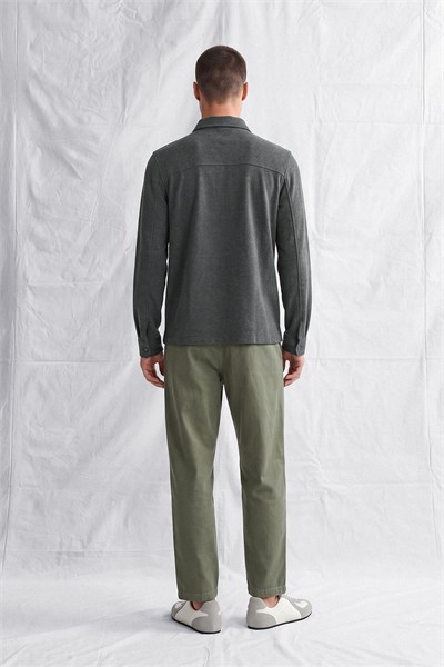 Erkek Polo Yaka Selanik Kumas Etford T-Shirt Gri