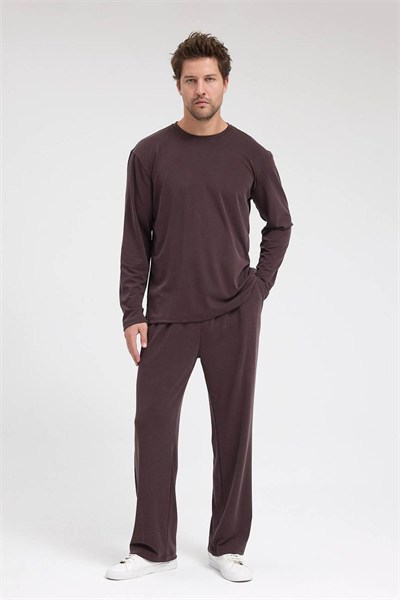 Erkek Roma&Monada  Oversize Oysho Kumaş Takım Kahve Rengi
