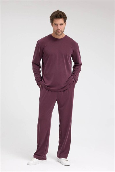 Erkek Roma&Monada  Oversize Oysho Kumaş Takım Bordo