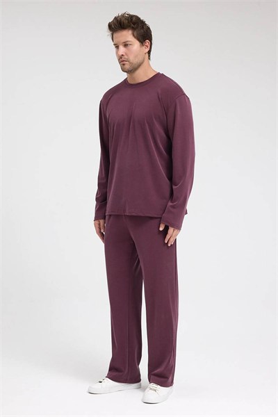 Erkek Roma&Monada  Oversize Oysho Kumaş Takım Bordo