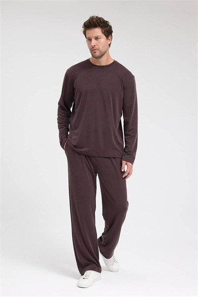 Erkek Roma&Monada  Oversize Oysho Kumaş Takım Kahve Rengi