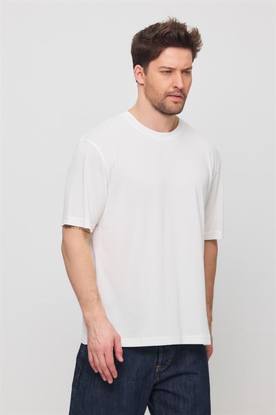 Erkek Solda Basic Modal Tshirt Beyaz