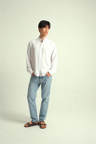 Erkek Guava Viskon Dökümlü Gömlek Beyaz