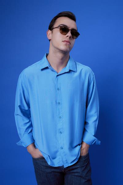 Ksamil Dökümlü Gömlek Mavi