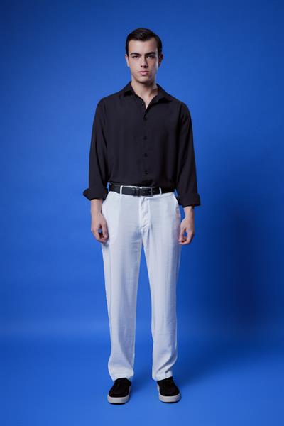 Ksamil Dökümlü Gömlek Siyah