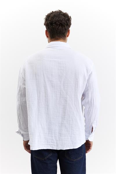 Erkek Kuta Müslin Gömlek Beyaz