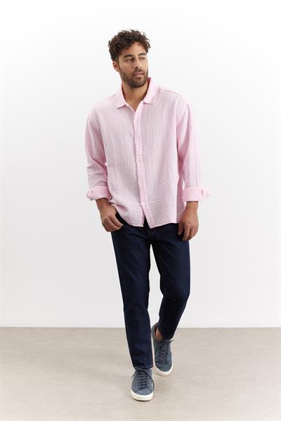 Erkek Kuta Müslin Gömlek Pembe