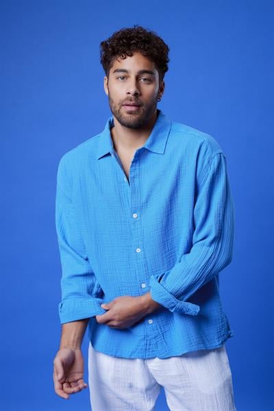 Erkek Kuta Müslin Gömlek Sax Mavi