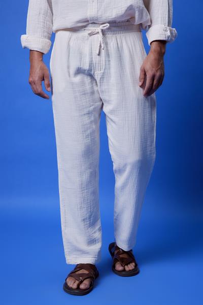 Malibu Müslin Pantolon Beyaz
