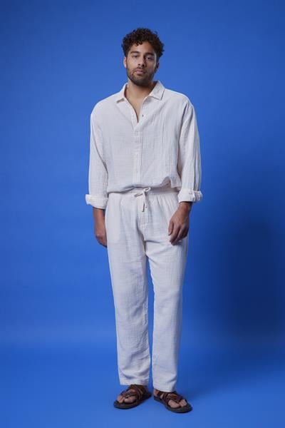 Malibu Müslin Pantolon Beyaz