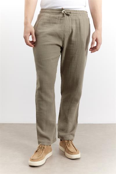 Malibu Müslin Pantolon Haki Yeşil