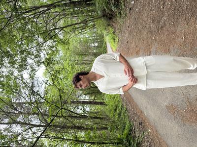 Erkek Mikel Kısa Kol Keten Gömlek Bej