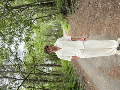 Erkek Mikel Kısa Kol Keten Gömlek Bej