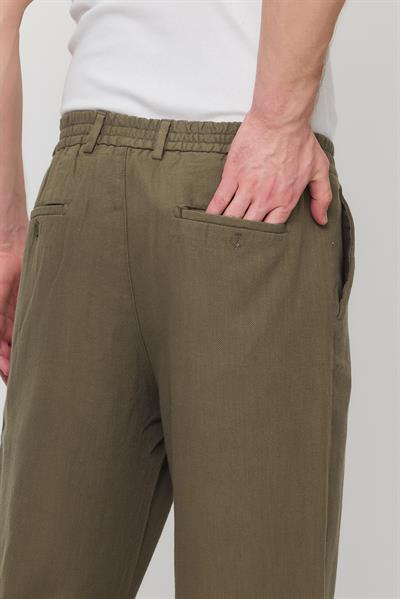 Mizar Relaxed Fit Pamuklu Pantolon Haki Yeşil