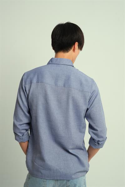 Erkek Oxcep %100 Pamuk Cepli Gömlek Lacivert